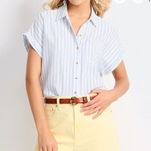 Casual Striped Button-Down Shirt for Women
